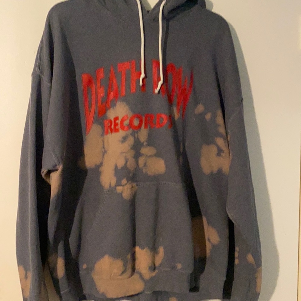 Authentic Deathrow Records tie dye bleach Unisex hoodie Large